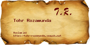 Tohr Rozamunda névjegykártya